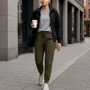 Lululemon Stretch High-Rise Joggers | Olive Green | Size 2
